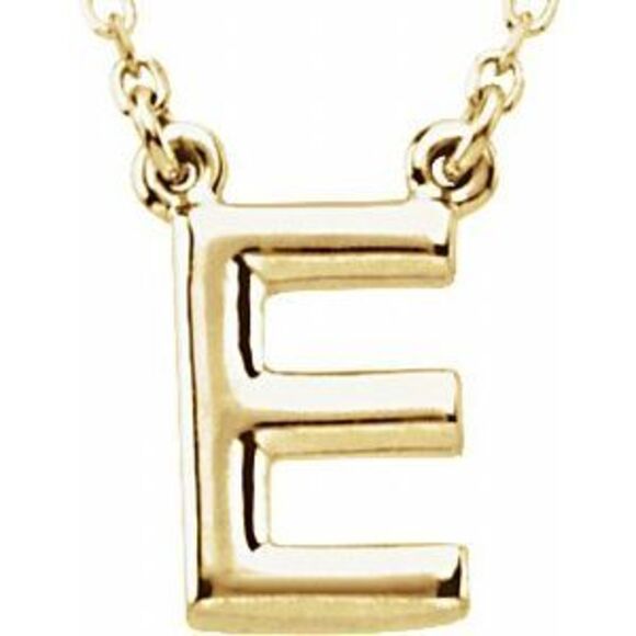 Kazi Luxury Initial Necklace - 14K Yellow (Initial E)